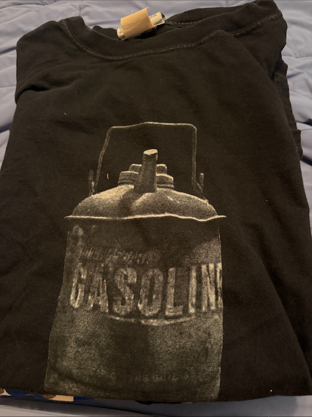 Black Graphic Gasoline Tee - Classic Casual Short Sleeve